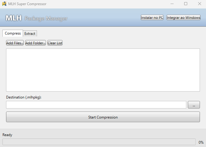 Interface de Compressão